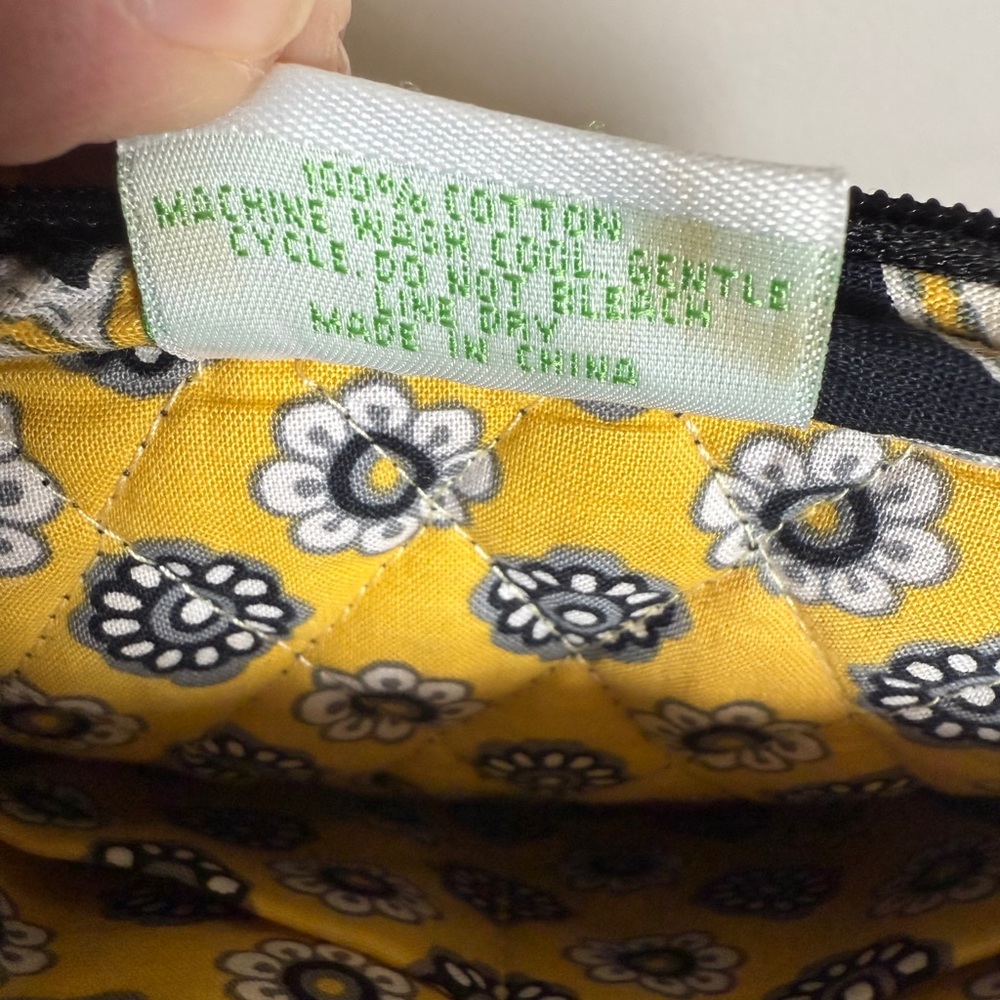 Vera Bradley Black and Yellow Floral Crossbody Bag - Picture 10 of 13